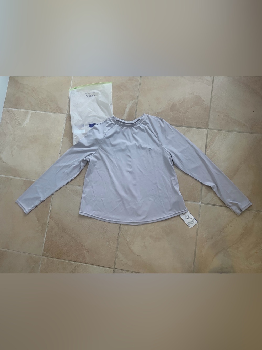 Light Gray Long Sleeve Performance Tee
